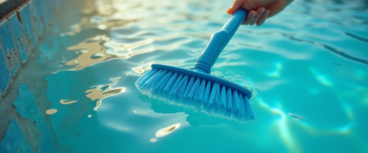 Pool technician inspecting equipment at a North Phoenix home